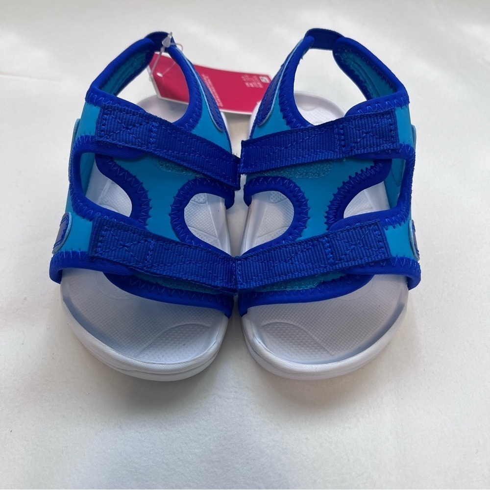 Nike Sunray Adjust 6 Toddler Kids Sandals Blue & White - Picture 4 of 8